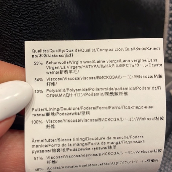 HUGO BOSS men’s wool blend sports coat jacket blue gray micro pattern NWOT 44R - Picture 13 of 17